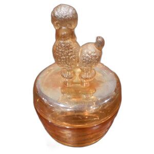 Vintage Poodle Trinket Glass Dish
